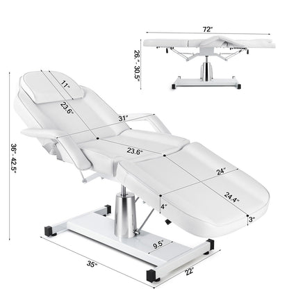 Artist hand Professional Hydraulic Tattoo Bed Swivel aesthetician Chair Adjustable Beauty Esthetician Spa Table for Eyelash Facial Bed Extensions Salon Equipment