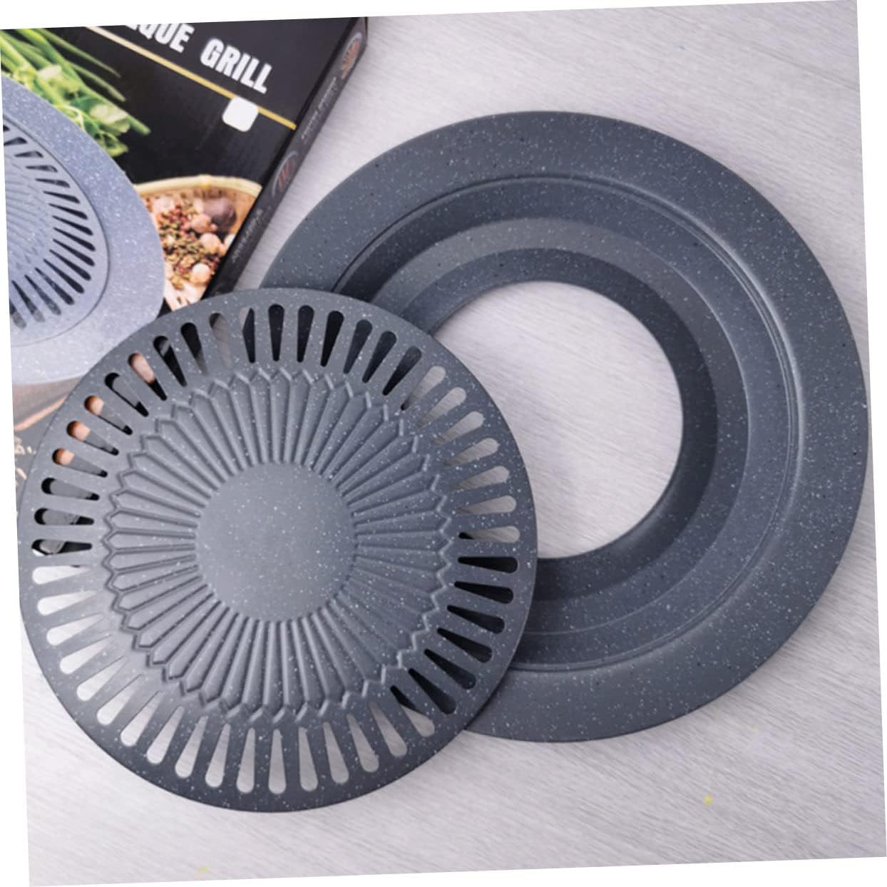 Portable Gas Stove Iron Baking Pan, Korean BBQ Grill, Non Stick Grill Pan, Carbon Steel Cake Pan