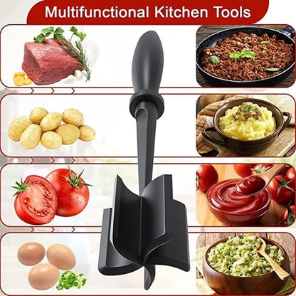 Skiennix Meat Chopper - 6-Piece Heat Resistant Hamburger Grinder & Non-Stick Mix Tool for Cooking