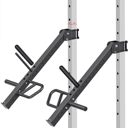 Kipika Power Rack Jammer Arms - Adjustable Height & Angle Lever Arm System for 3x3 Power Cages with 5/8" or 1" Holes - Fits 2-Inch Olympic Plates - 1 Pair (for 3" x 3" Racks with 5/8" or 1" Holes)