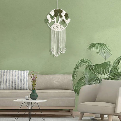 ORIGACH DIY Macrame Tree of Life Wall Hanging Kit Handmade Boho Leaves Tapestry Macrame Kit for Beginner Adults with Step by Step Instruction Macrame Wall Decor for Living Room, Green