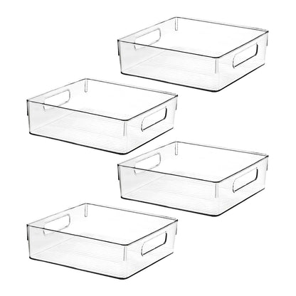 Clear Plastic Storage Bins, Pantry Organizers and Storage, Kitchen Organization and Storage Containers Bins for Organizing, Fridge, Freezer, Bathroom, Pantries, Medicine Cabinet Organizer Bin