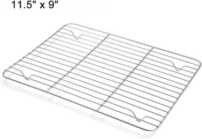 Aspire Cooling Rack 2 Pack | 9" x 7" Stainless Steel Baking Racks for Cooking, Baking, Roasting, Grilling