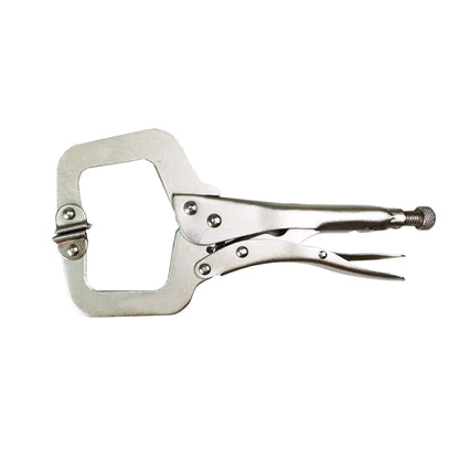 HFS (R) 11-Inch Swivel Pad Locking C-Clamp Locking Pliers (10 pcs) - Heavy-Duty Heat-Treated Steel with Nickel Plating