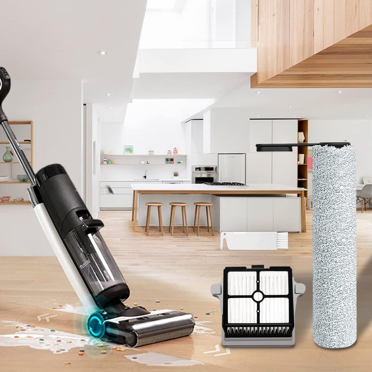 Home Times Replacement HEPA Assembly and Brush Roller Set for Tineco Floor ONE S6/S7 Pro Cordless Wet Dry Vacuum