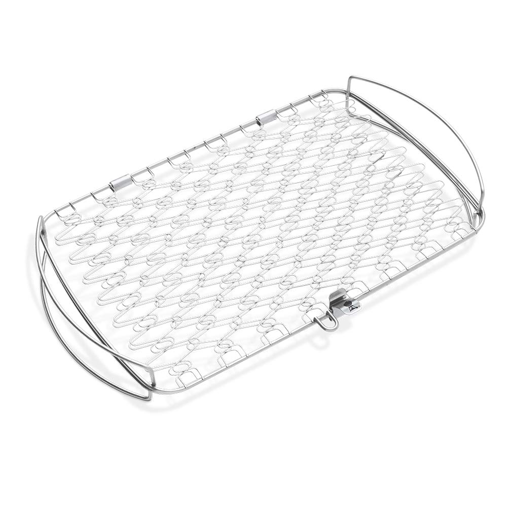 Weber Large Fish Basket – Flexible Wire Grilling Basket for Delicate Foods, Fits Weber Q 300+ Gas Grills & 18.5"+ Charcoal Grills