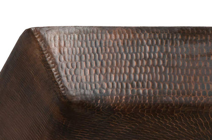 Premier Copper Products Rectangle 20 in. Hammered Copper Vessel Sink in Oil Rubbed Bronze VREC2014DB