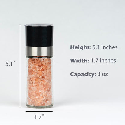 ErrandsHelper Set (1.7 inches 5.1 inches) Salt and Pepper Grinder - Spice Shakers with Adjustable Coarseness