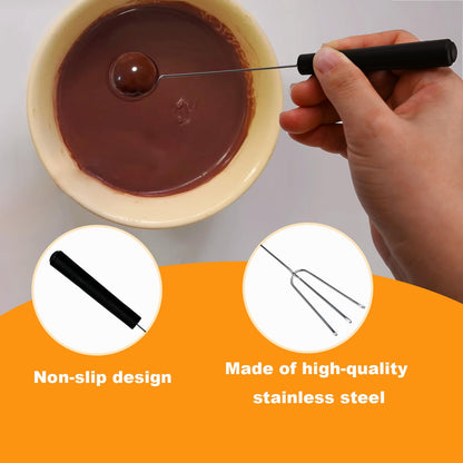 6Chocolate Dipping Tools Set Candy Dipping Tools+2 Culinary Decorating Spoons,Stainless Steel Chef Art Pencil Spoons,Plated Decoration Spoons for Decorative Plates Cake Creamer Coffee