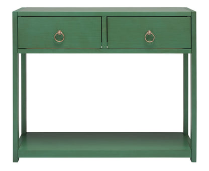 SAFAVIEH Home Collection Sadie Contemporary Turquoise Green 2-Drawer Console Table (Fully Assembled)