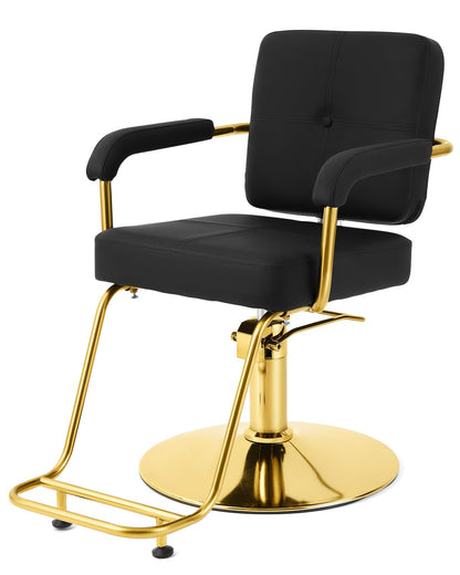 Artist hand Black and Gold Salon Chair, Professional Hair Stylist Chair with Heavy Duty Hydraulic Pump, 360 Degree Swivel Styling Chair, Beauty Salon Equipment, Load Capacity 330 lbs