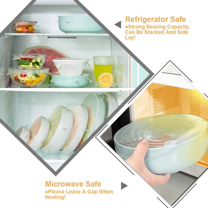 LELE LIFE 4 Pack Same Size Silicone Stretch Lids, Thicker Reusable Sturdy Silicone Container Cover, Expandable Food Storage Covers, Dishwasher and Freezer Safe, 8.07in(20.5cm)