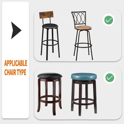 4PCS 13-16 Inch Deisy Dee Round Bar Stool Seat Covers Stretch Round Chair Covers for Stool Chair (Orange)