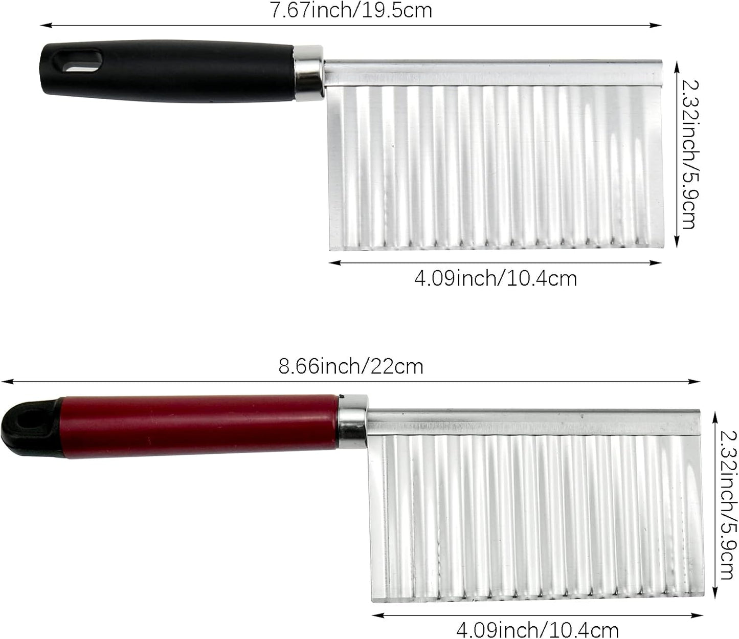 2 PACK French Fry Crinkle Cutter, Wavy Potato Slicer, Vegetable Chopper Knife for Home Kitchen