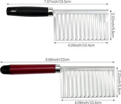 2 PACK French Fry Crinkle Cutter, Wavy Potato Slicer, Vegetable Chopper Knife for Home Kitchen