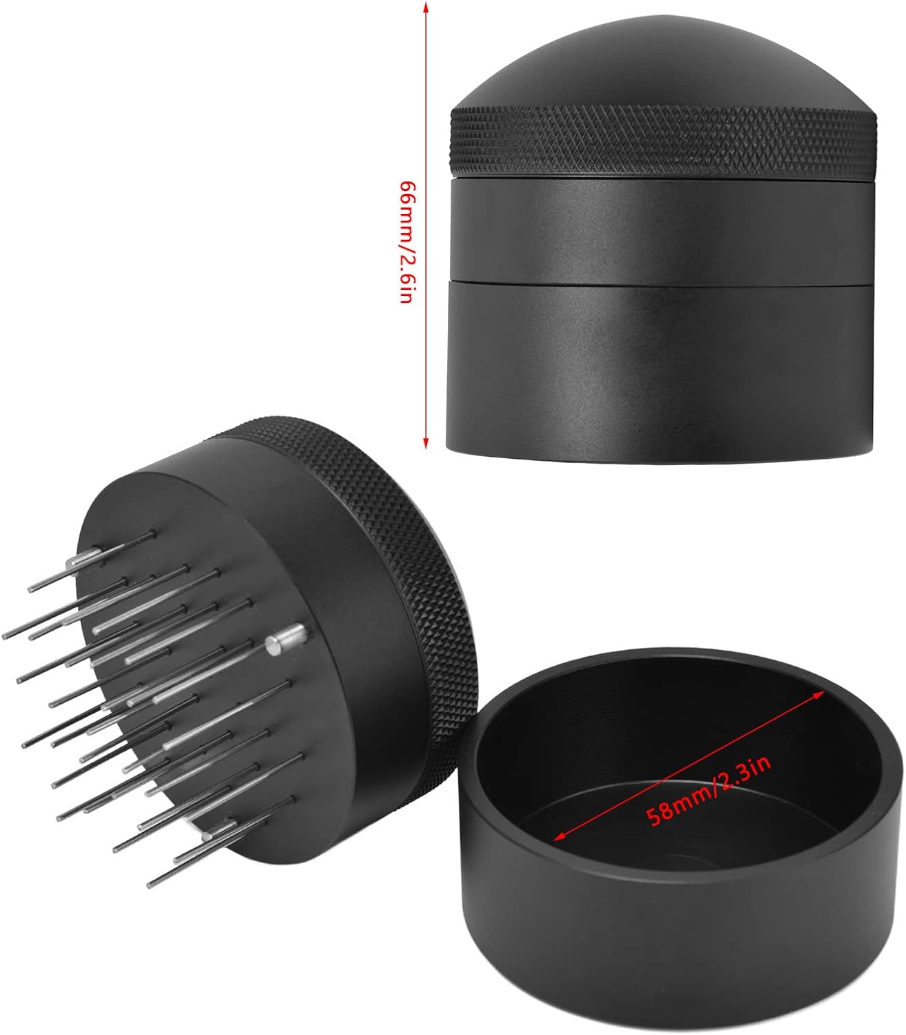 28 Needle WDT Tool, Handheld Espresso Stirrer Coffee Tamper, 51-58mm Espresso Coffee Distributor Tool (58mm)