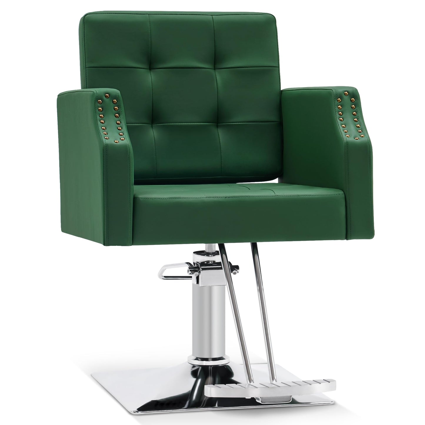 BarberPub Classic Salon Chair for Hair Stylist,Hydraulic Barber Styling Chair,Beauty Salon Spa Equipment 8818 (Green)