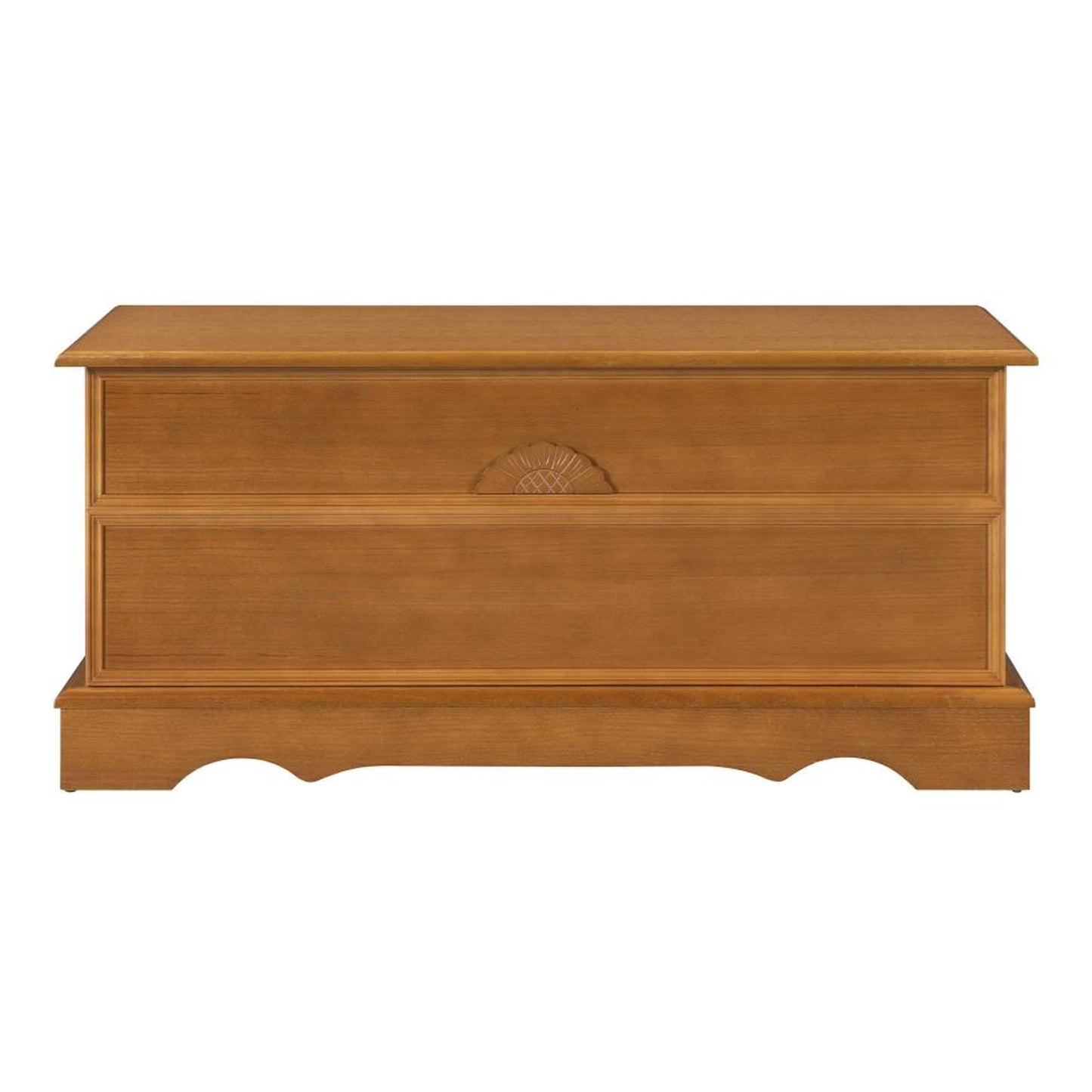 CARTESIAN Traditional Cedar Storage Chest in Honey Finish, Engineered Wood Construction, 40 x 16 x 18.5 Inches, Decorative Fan Design (Honey)