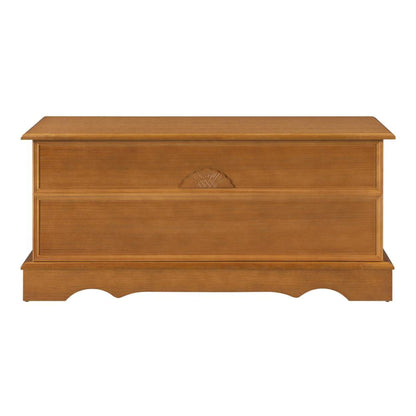CARTESIAN Traditional Cedar Storage Chest in Honey Finish, Engineered Wood Construction, 40 x 16 x 18.5 Inches, Decorative Fan Design (Honey)
