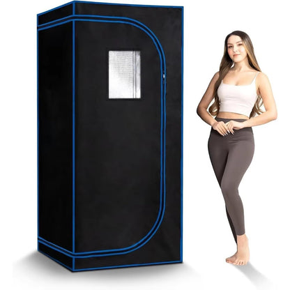 YXKJZHF Full Size Portable Steam Sauna Tent,One Person Indoor Sauna Box for Indoor Home Spa, with Remote Control, Foldable Chair