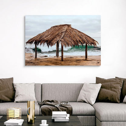 CANVAS ON DEMAND Surf Shack At Windansea Beach, La Jolla, California Canvas Wall Art Print by Circle Capture, Home Decor, United States Artwork,60" x40in