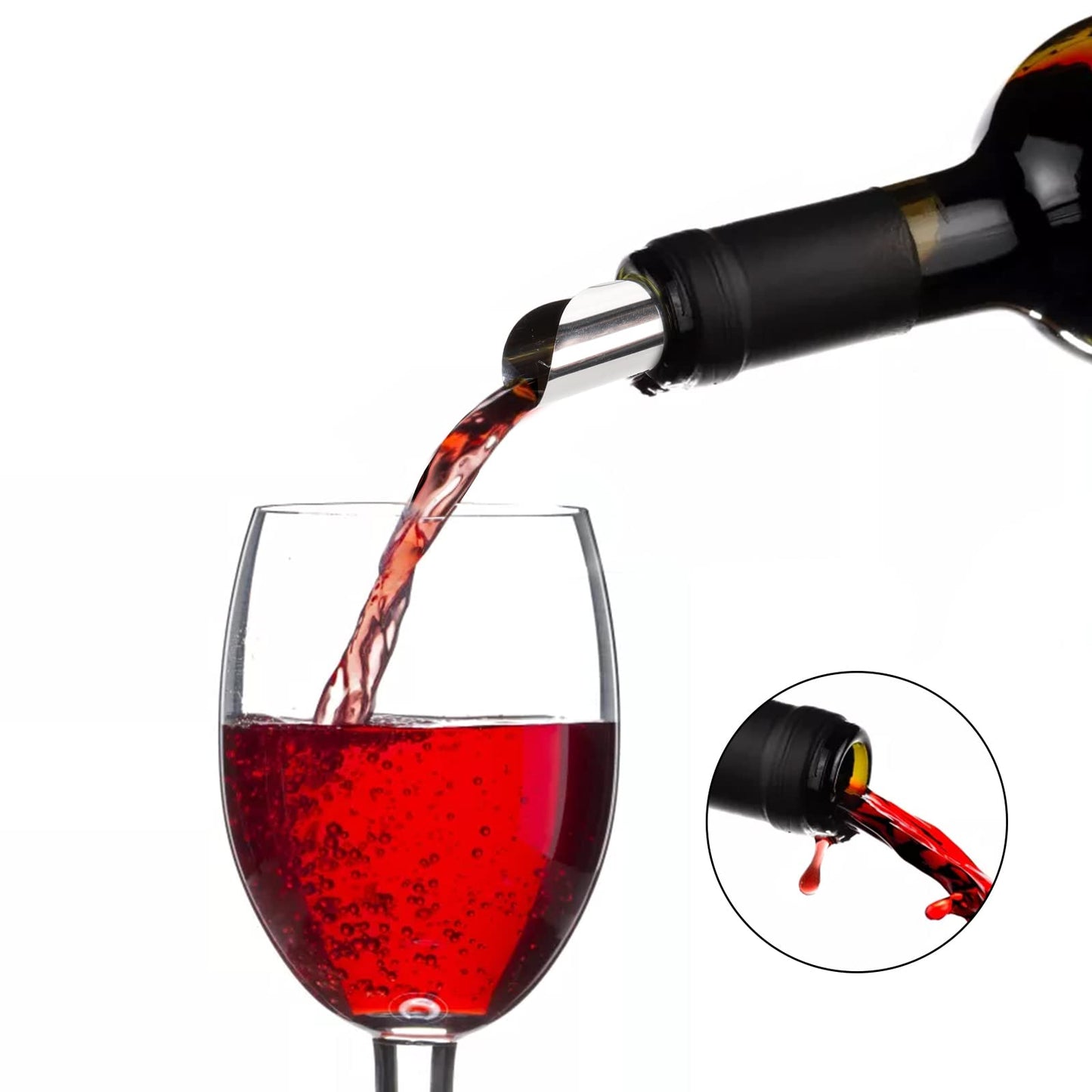 Hiceeden 200 Pcs Silver Wine Pourer, Thin and Reusable Aluminum Foil Wine Pourer, Drop Stoping Pour Spout for Home, Bar, Restaurant, Party