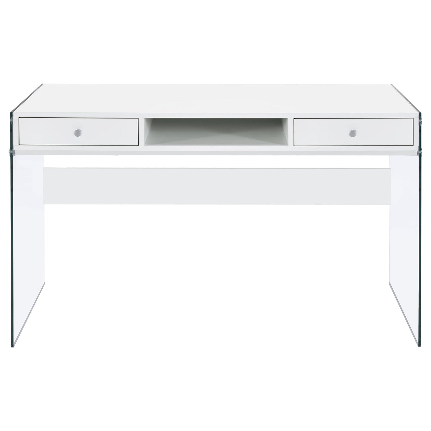 Coaster Home Furnishings Dobrev 48-inch 2-Drawer Writing Desk White High Gloss 800829
