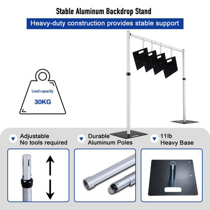 Heics 14x14ft Heavy Duty Backdrop Stand, Pipe and Drape Stand, Balloon Arch Stand, Banner Stand for Wedding Decor, Party Decorations, Baby Shower Backdrop, Sturdy Event Party Supplies