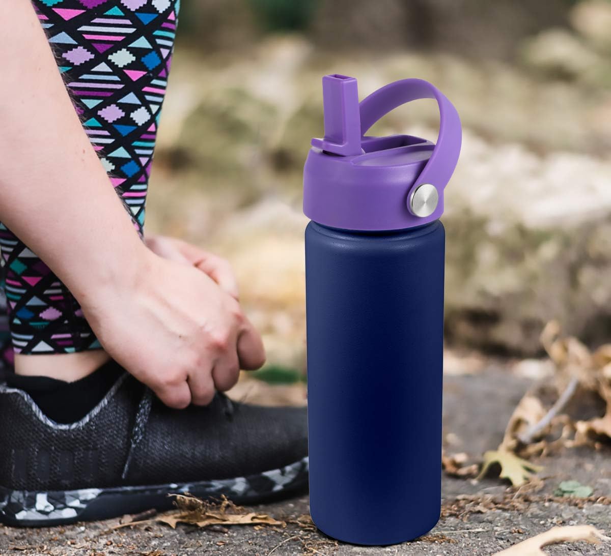 Straw Lid for Hydro Flask Wide Mouth, Lid with Flexible Handle and Straws, Replacement Sports Cap for Hydroflask 32 40 oz