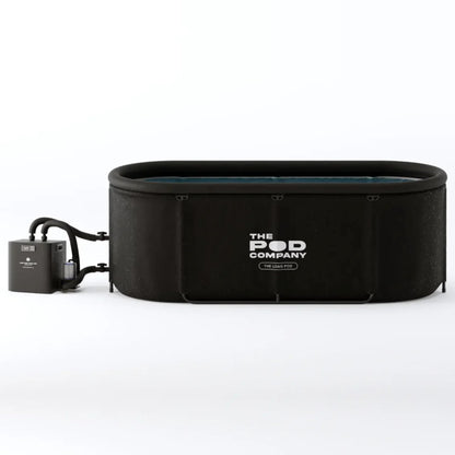 The Pod Company Cold Plunge Bundle – Long Pod (126 Gallon) + 1/3 HP Standard Water Chiller (41°F) – Extra-Large Metal Frame Cold Plunge Tub with Filtered Cooling System