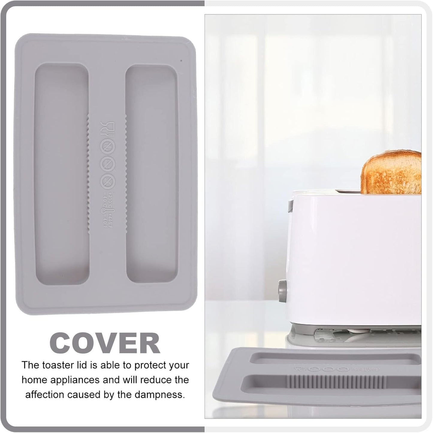 Luxshiny Silicone Lid 2 Slice Toaster Cover, Upper Electric Bread Maker Cover for Protection