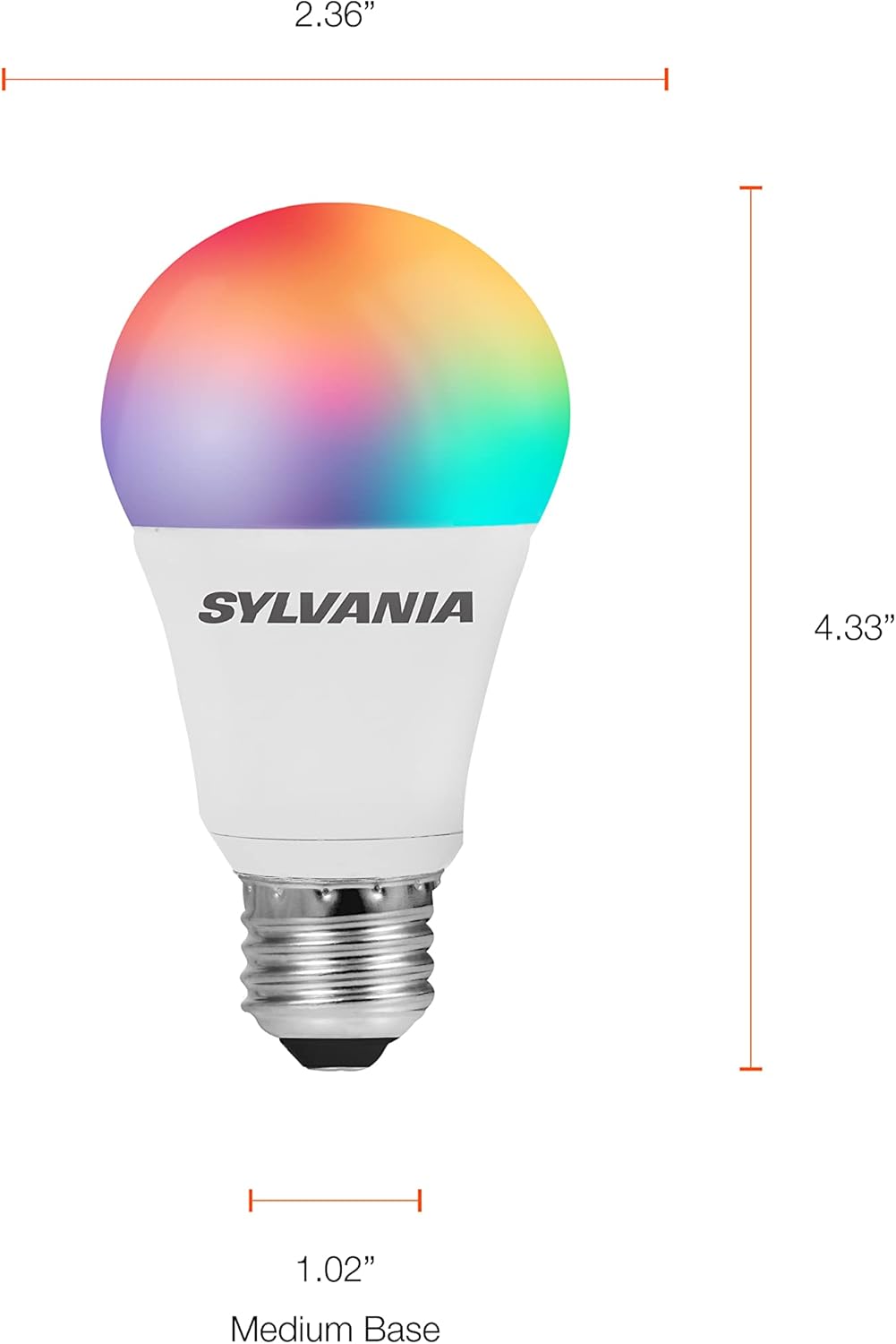 SYLVANIA SMART+ ZigBee Full Color and Tunable White A19 LED Bulb, Works with SmartThings, Wink, and Amazon Echo Plus, Hub Needed for Amazon Alexa and Google Assistant, 1 Count (Pack of 1) , Full Color