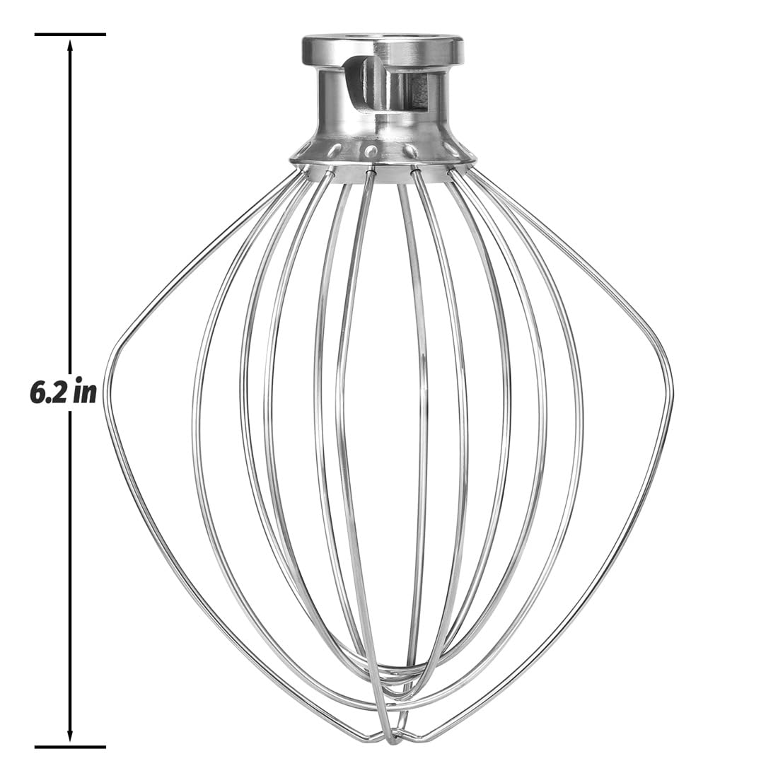 K45WW Dishwasher Safe Whisk Attachment Fits 4.5 Quart and 5 QT KitchenAid Tilt-Head Stand Mixer Stainless Steel 6 Wires Whip for Egg Heavy Cream Beater, Cakes Mayonnaise