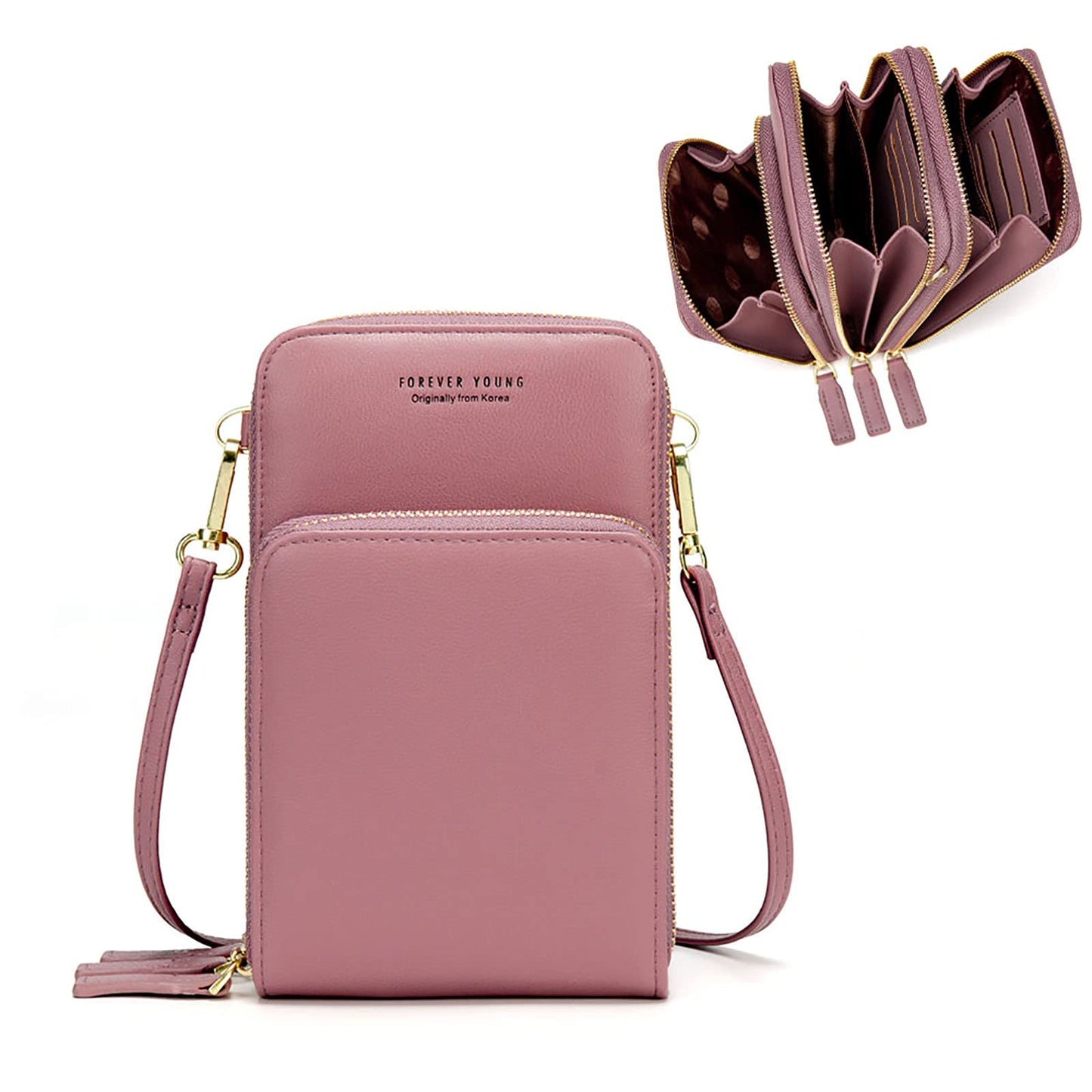 Kingto Cellphone Purse Small Crossbody Bag Waterproof Smartphone Wallet Phone Holder for Women
