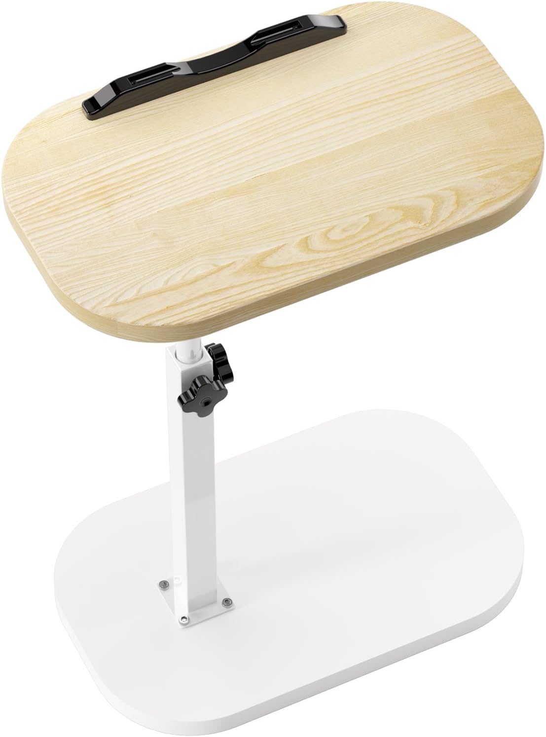 EGCUQ 360 C Shaped TV Tray Adjustable Height, Snack Couch Table - Swivel TV Table for Eating and Laptops