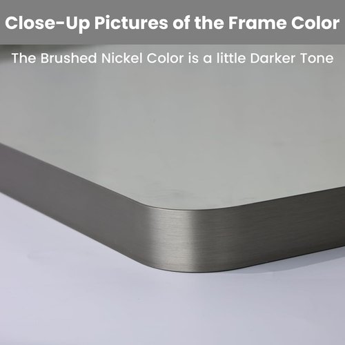 LOAAO Brushed Nickel Bathroom Mirror - 28X36 Inch Rounded Rectangle Design | Anti-Rust & Shatter-Proof