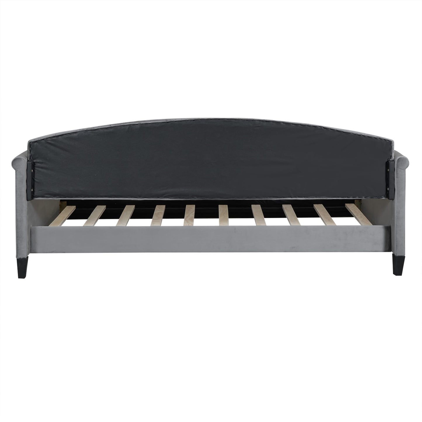 Ball & Cast Twin Size Daybed,Velvet Upholstered Day Bed Frame with Button Tufted Backrest,Modern Sofa Bed for Living Room, Bedroom,Guest Room,No Box Spring Needed,Gray