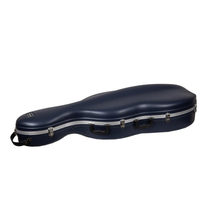 Crossrock Commuter ABS Cello Case for 4/4 & 3/4 | Matte Blue Diamond Shell, Wheels & Backpack Straps – Lightweight Case for Daily Rehearsal & Travel