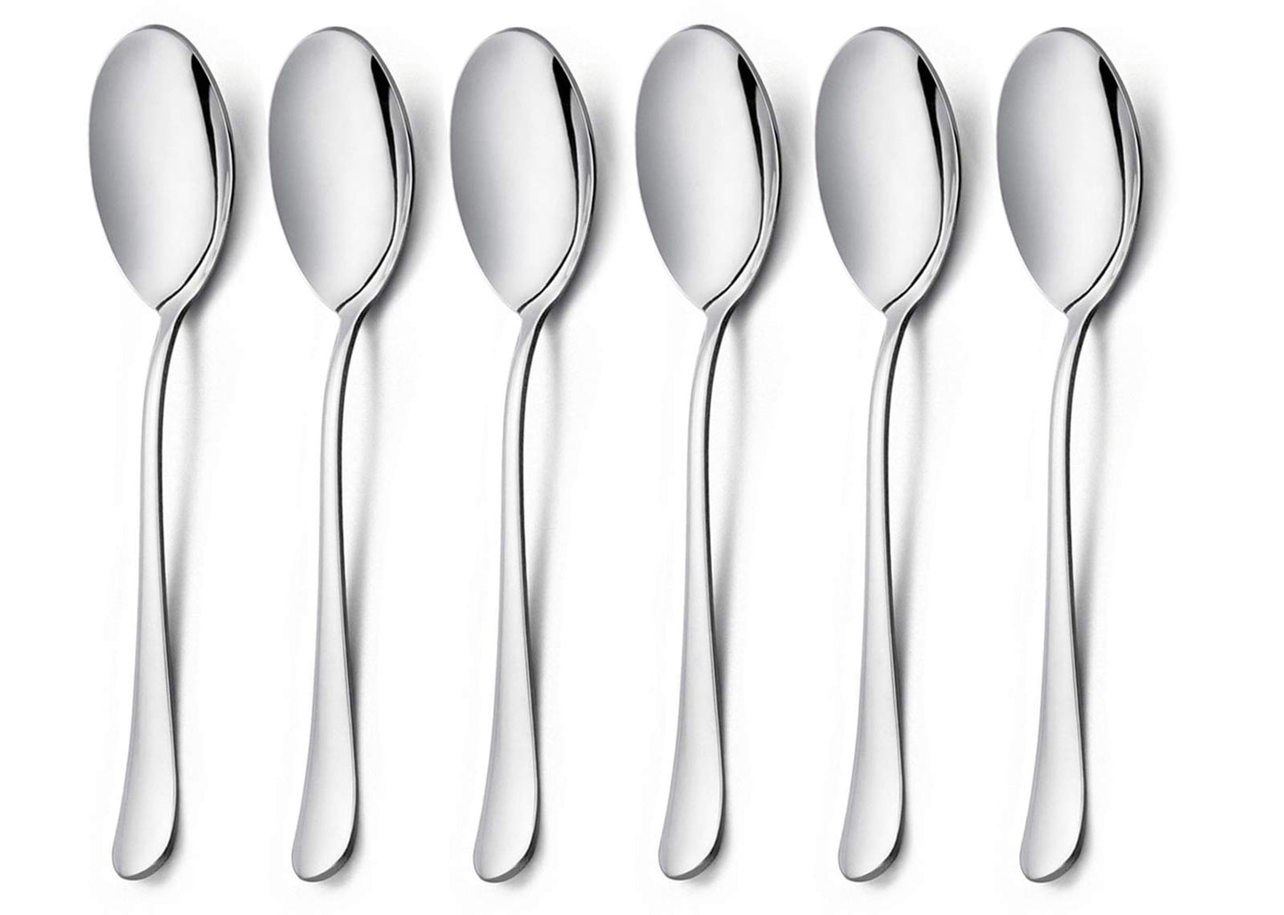 HaWare Serving Spoons X 6, 9.8 inches Large Size Stainless Steel Spoon Service for Home, Elegant Design for Kitchen/Buffet/Party, Mirror Polished and Dishwasher Safe(6 Pack)