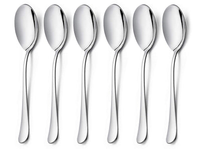 HaWare Serving Spoons X 6, 9.8 inches Large Size Stainless Steel Spoon Service for Home, Elegant Design for Kitchen/Buffet/Party, Mirror Polished and Dishwasher Safe(6 Pack)
