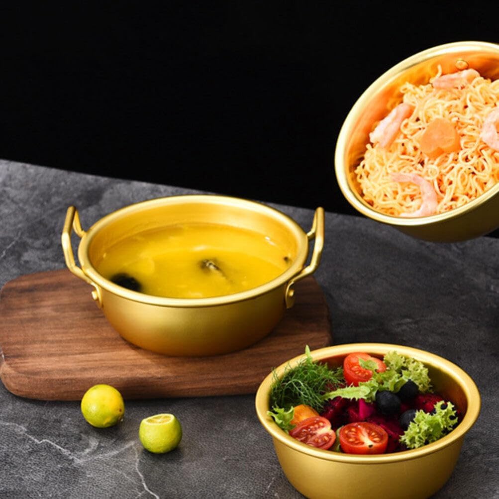 Yardwe Korea Ramen Pot, Fast Noodles Cooking Pot, Aluminum Ramyun Pot with Handles, for Soup, Curry, Pasta