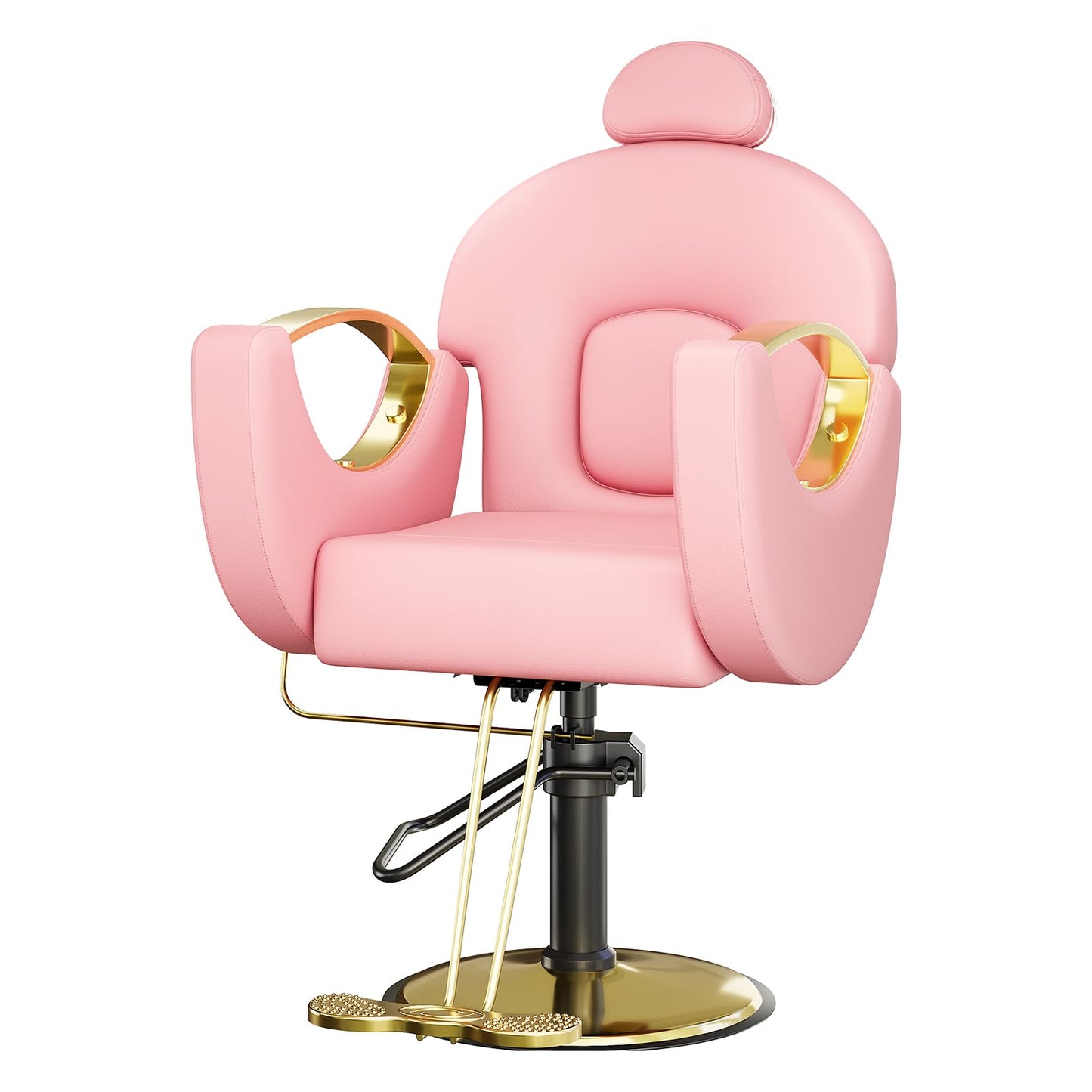 Barber Salon Chair, Reclining Salon Chair for Hair Stylist with Heavy Duty Hydraulic Pump, 360° Swivel & Height Adjustable Styling Chair for Barbershop, Spa, Tattoo, Beauty, 330 LBS Capacity