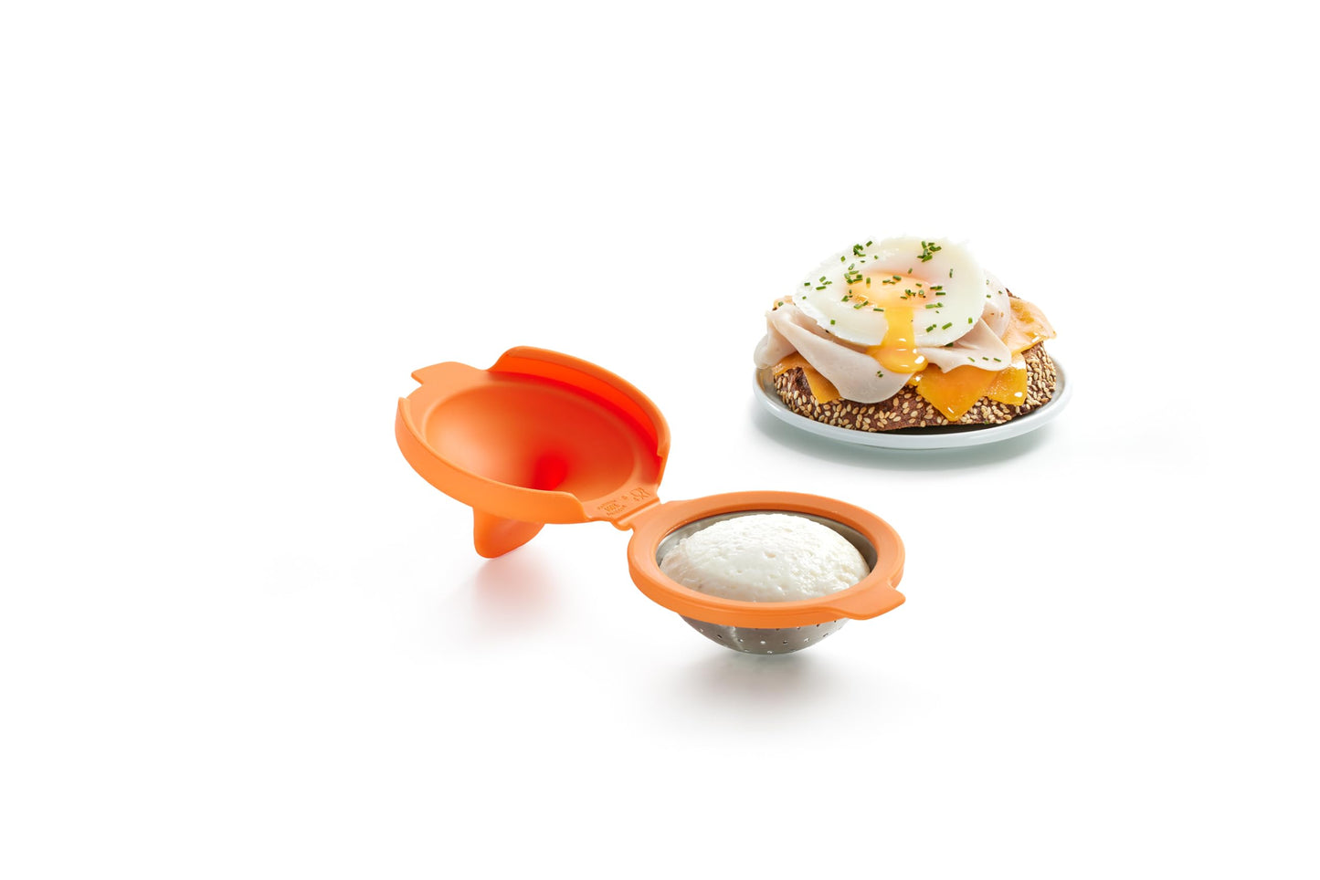 Lekue Poached Egg Maker/Poached Egg Cooker Set of 2, Orange