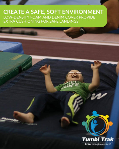 Sensory Crash Mat for Kids – Soft, Cushioned Landing with Low-Density Foam and Washable Denim Cover – Ideal for Sensory Rooms and Therapy (6FT X 8FT X 12IN)