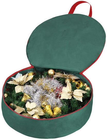 Primode Christmas Wreath Storage Bag, 24" Garland Wreaths Container with Handles, Durable 600D Oxford Polyester