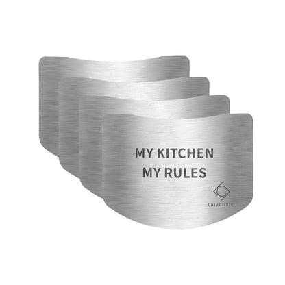 Finger Guards for Cutting, Stainless Steel 304 Finger Guard for Cutting Food, Finger Protectors, Finger Protector, Avoid Hurting when Slicing and Dicing, Black 4 Pieces