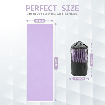 Eunzel Hot Yoga Towel - Microfiber Non Slip Yoga Mat Towel with Grip Dot Sweat Absorbent Towel for Hot Yoga, Pilates and Fitness 72" x 24", Dark Cyan/Orange