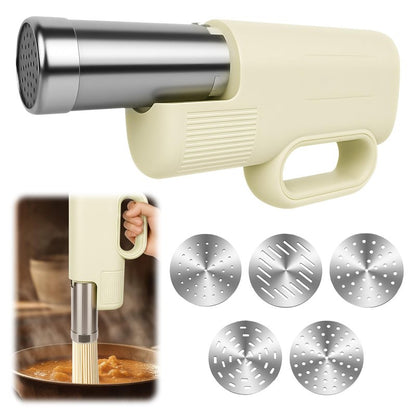 Aroeally 5 In 1 Automatic Electric Pasta Maker - Handheld Pasta Maker Machine for Homemade Pasta, DIY Appam, Idiyappam, Cordless Noodle Maker with Ergonomic Grip for Home, Breakfast Store, Restaurant