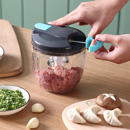 Manual Vegetable Choppers Food Processor, Portable Hand Pull String Garlic Mincer Onion Chopper, Large Capacity for Nuts, Veggies, Ginger, Herbs, etc., 900ml, Food Chopper Kitchen Cooking Tool