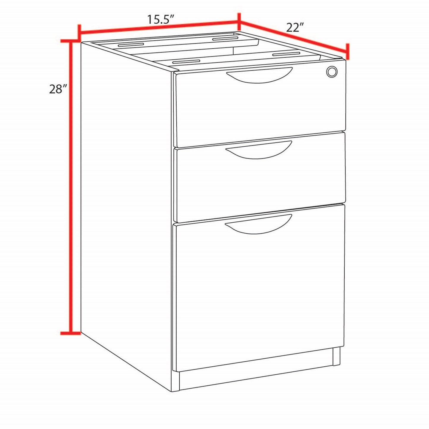 Regency Legacy Desk Pedestal Cabinet with Two File one Box Drawer, Ash Grey